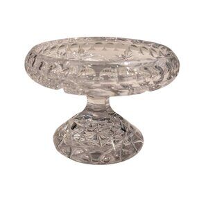 Vintage Crystal Glass Pedestal Candy Dish Candle holder